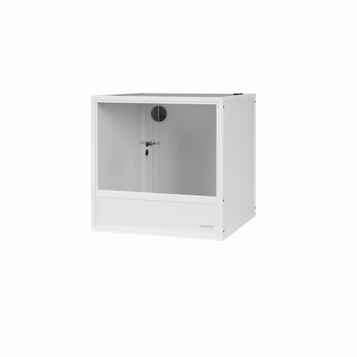 White HabiStat ProVC 60x60x60cm PVC vivarium three-quarter view