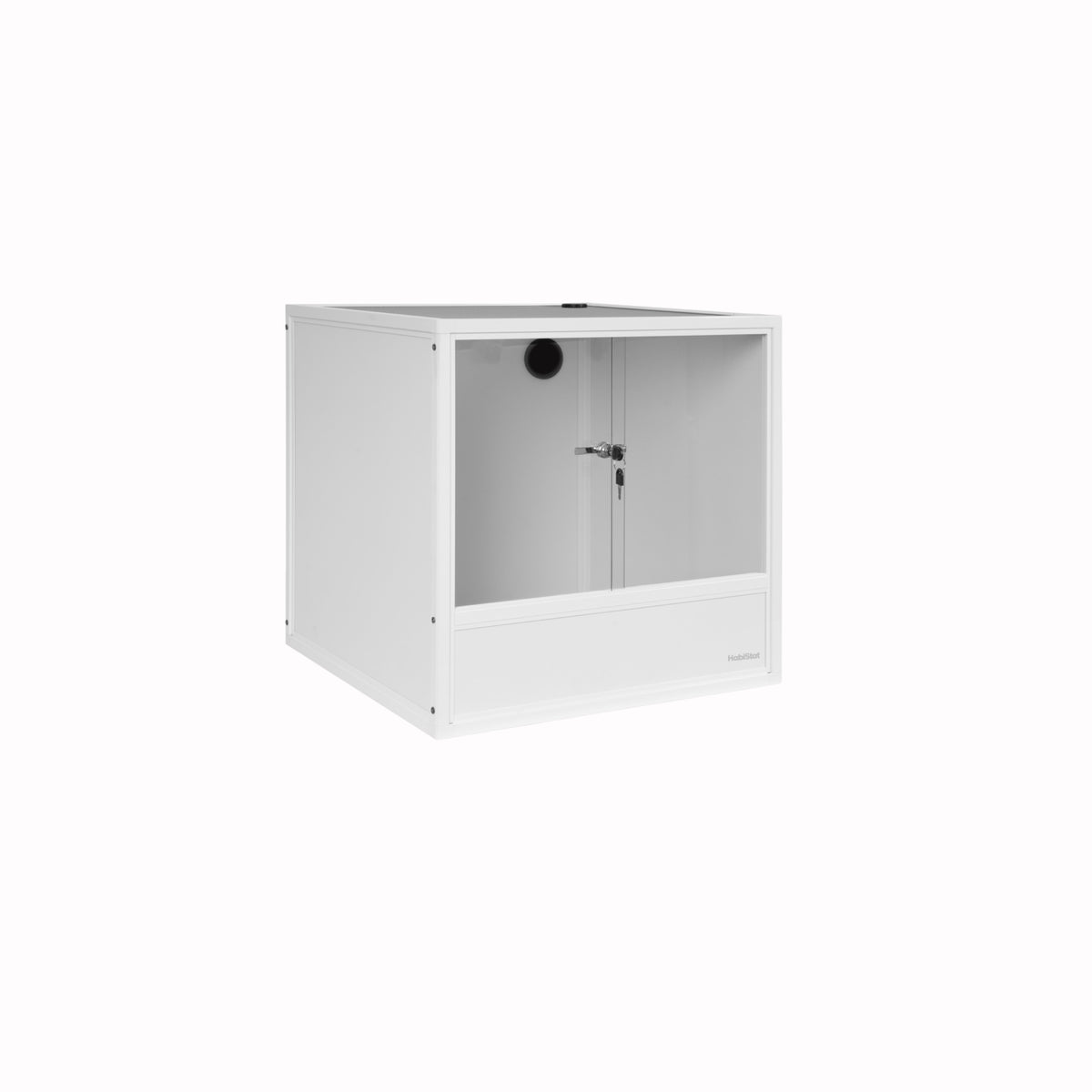 White HabiStat ProVC 60x60x60cm PVC vivarium alternative three-quarter view