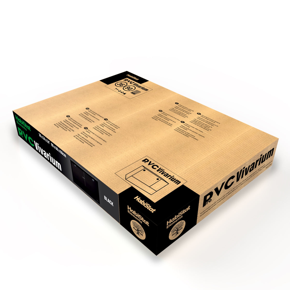Black HabiStat ProVC 90x60x60cm PVC vivarium retail packaging