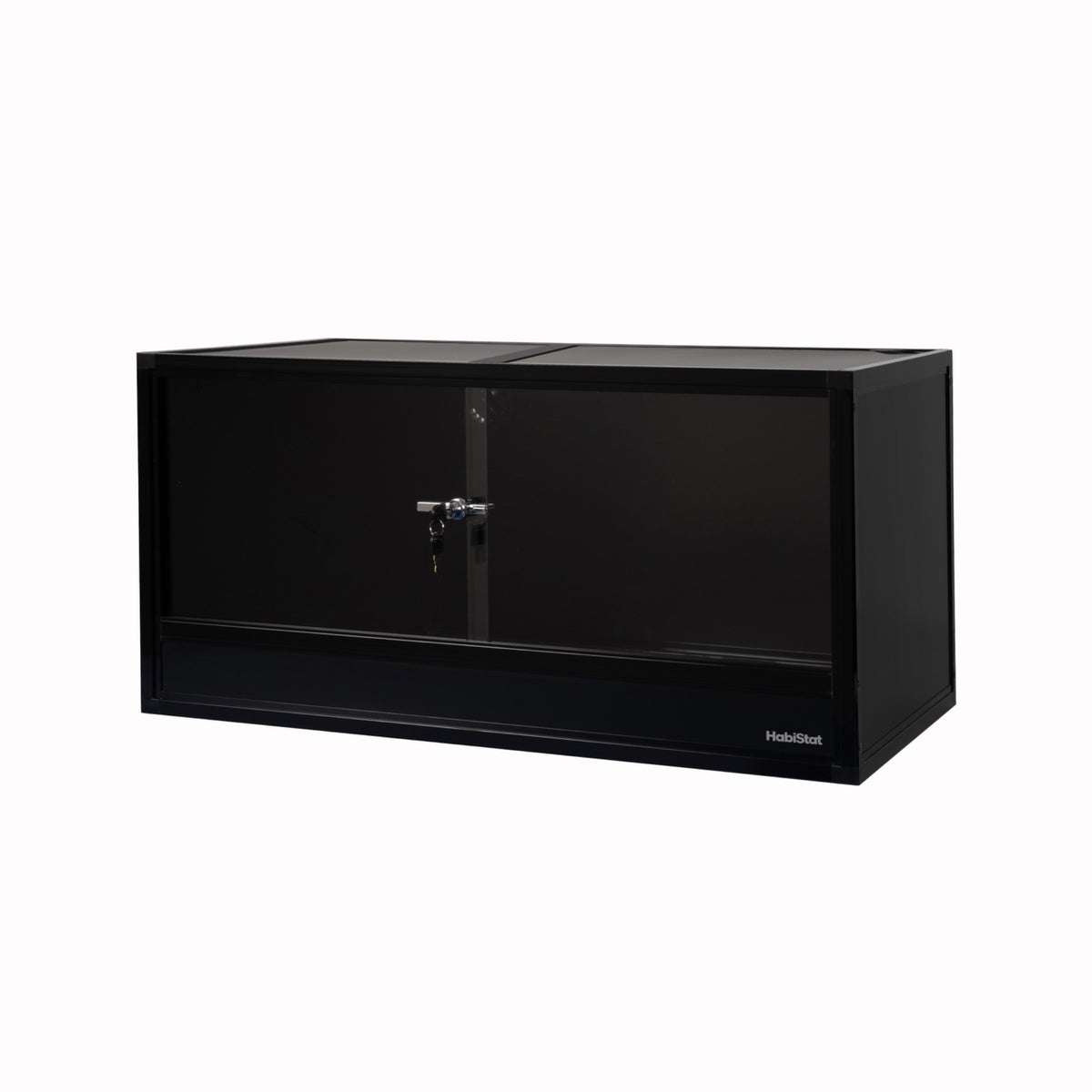 Black HabiStat ProVC 120x60x60cm PVC vivarium three-quarter view