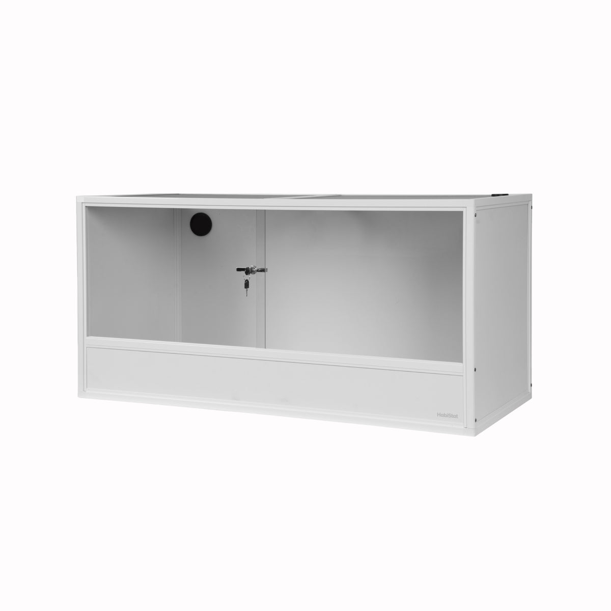 White HabiStat ProVC 120x60x60cm PVC vivarium three-quarter view