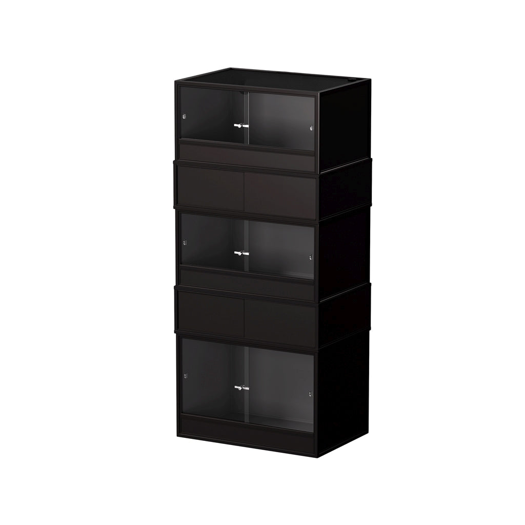 Black HabiStat ProVC 90cm three-vivarium stack alternative view