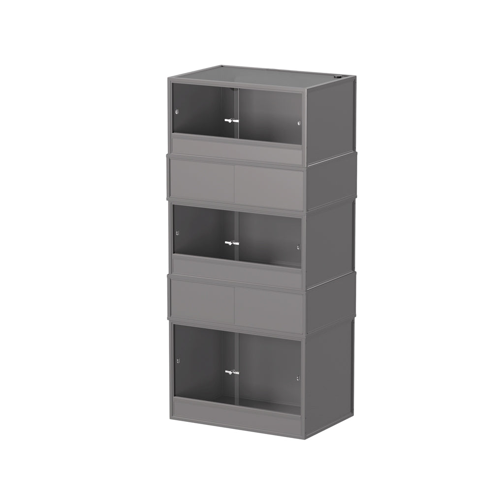 Grey HabiStat ProVC 90cm three-vivarium stack alternative view