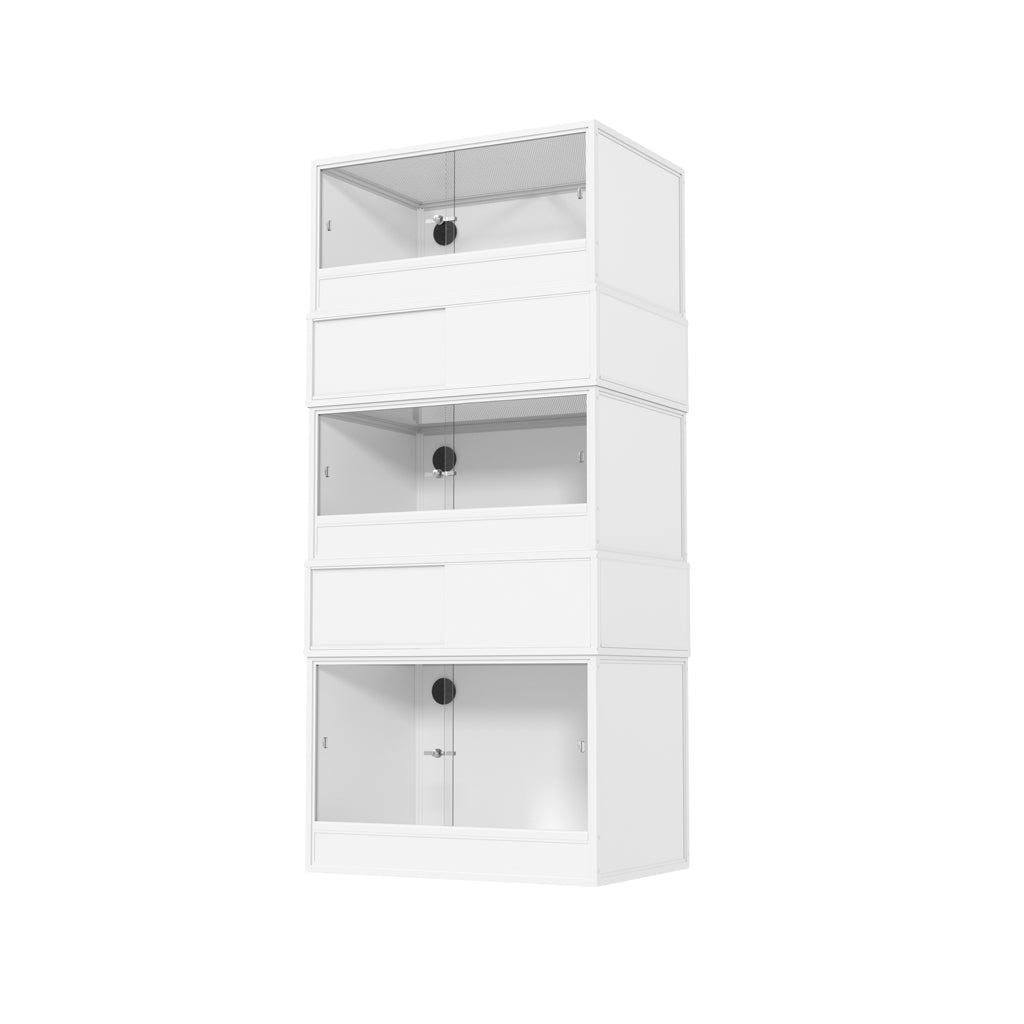 White HabiStat ProVC 90cm three-vivarium stack