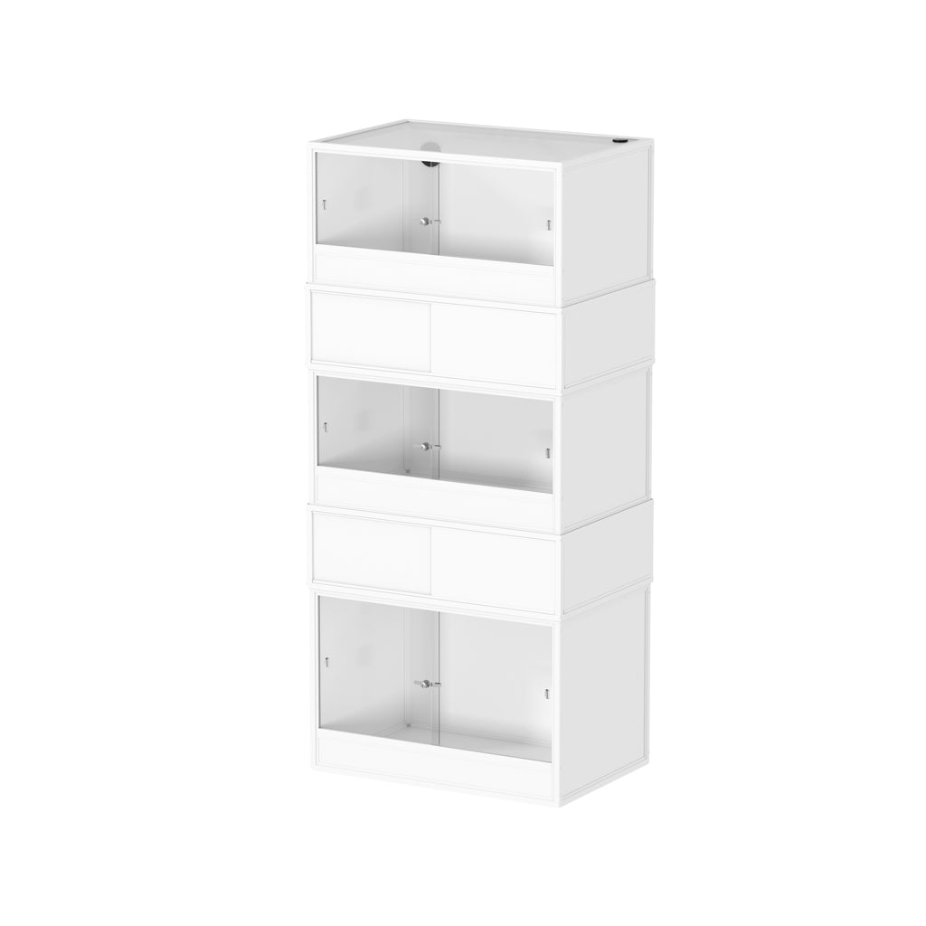 White HabiStat ProVC 90cm three-vivarium stack alternative view