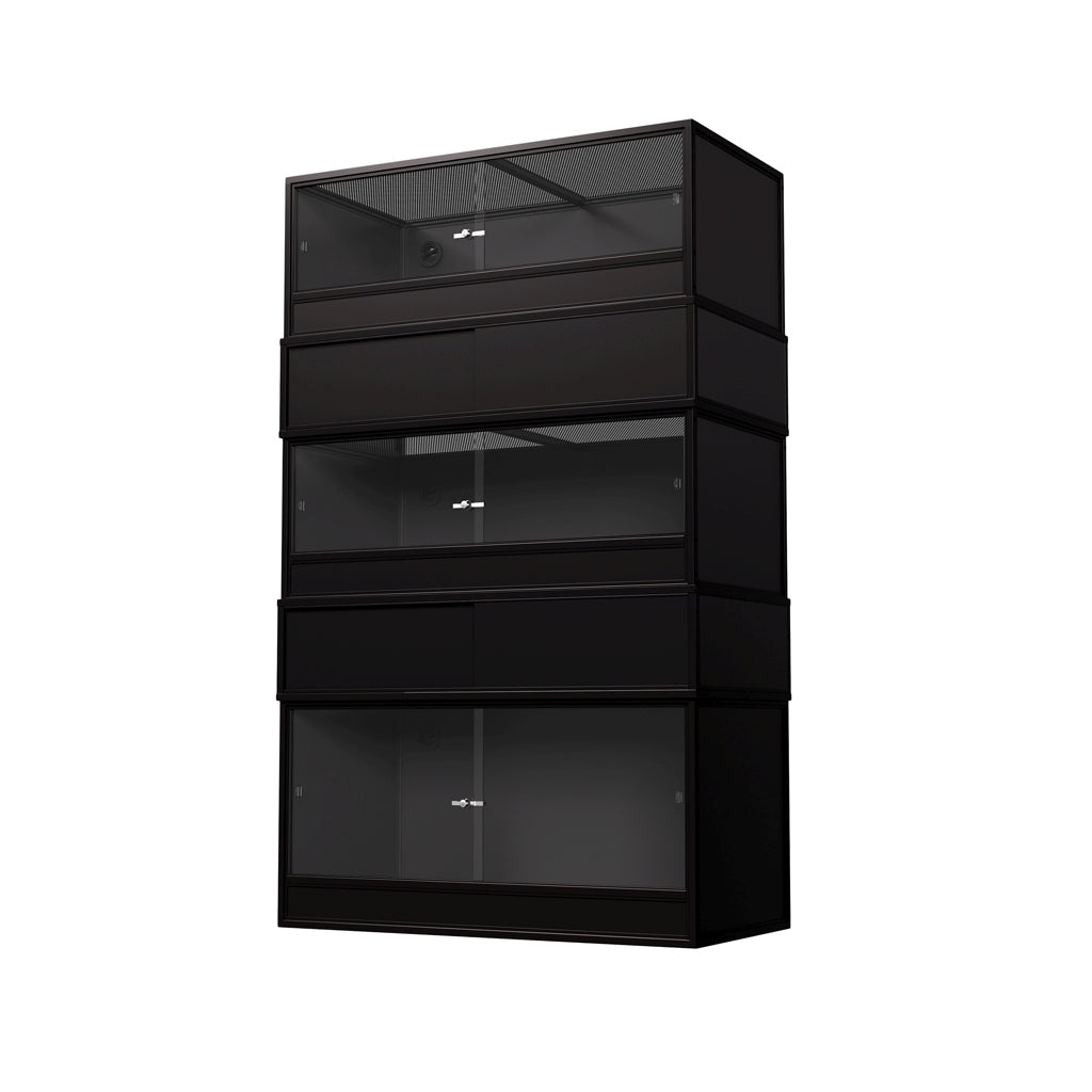 Black HabiStat ProVC 120cm three-vivarium stack