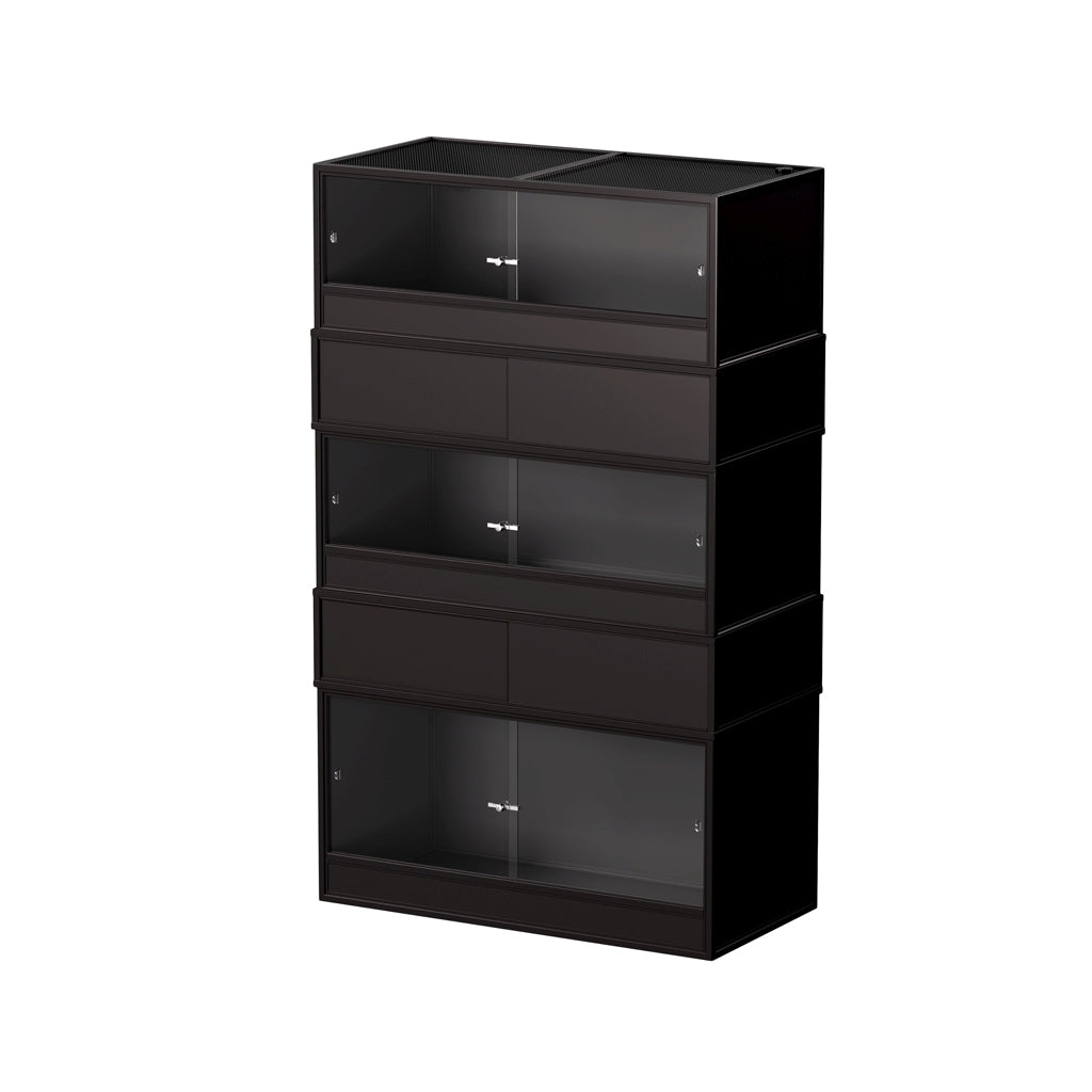Black HabiStat ProVC 120cm three-vivarium stack alternative view