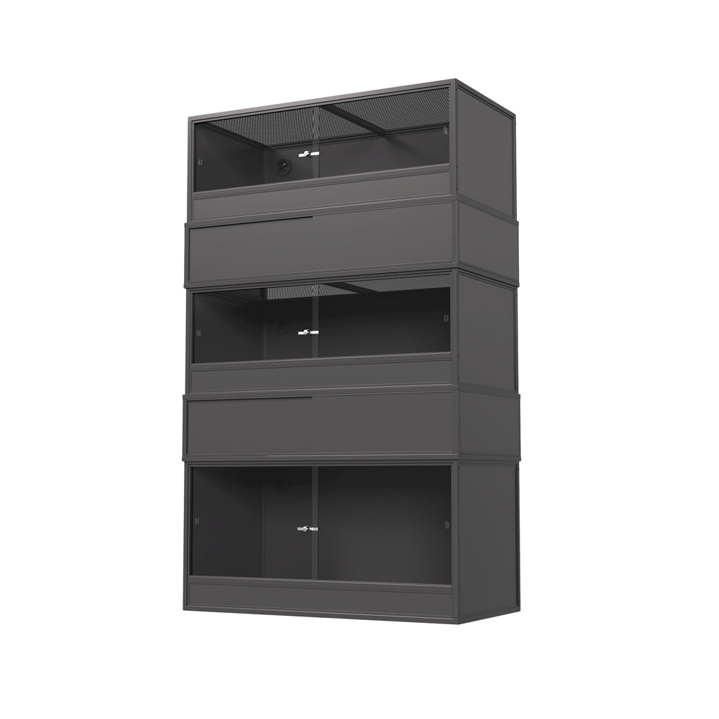 Grey HabiStat ProVC 120cm three-vivarium stack