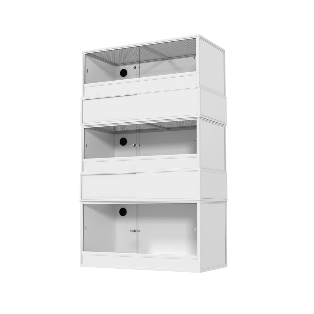 White HabiStat ProVC 120cm three-vivarium stack alternative view