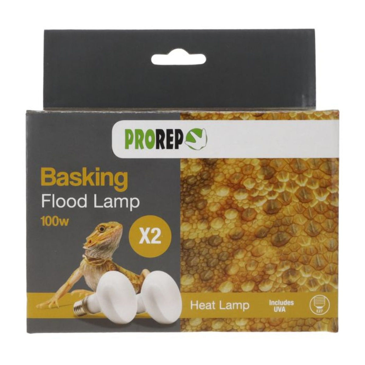 ProRep Basking Flood Lamp 100W ES – twin-pack packaging