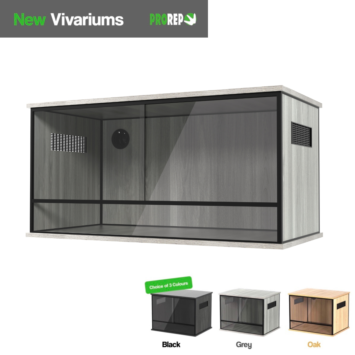 ProRep Wooden Reptile Vivarium 3ft | Panoramic Glass & Ventilation