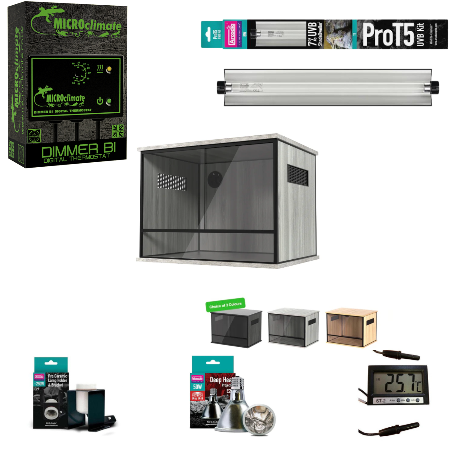 Leopard Gecko Starter Kit - Silver (60x45x45cm)