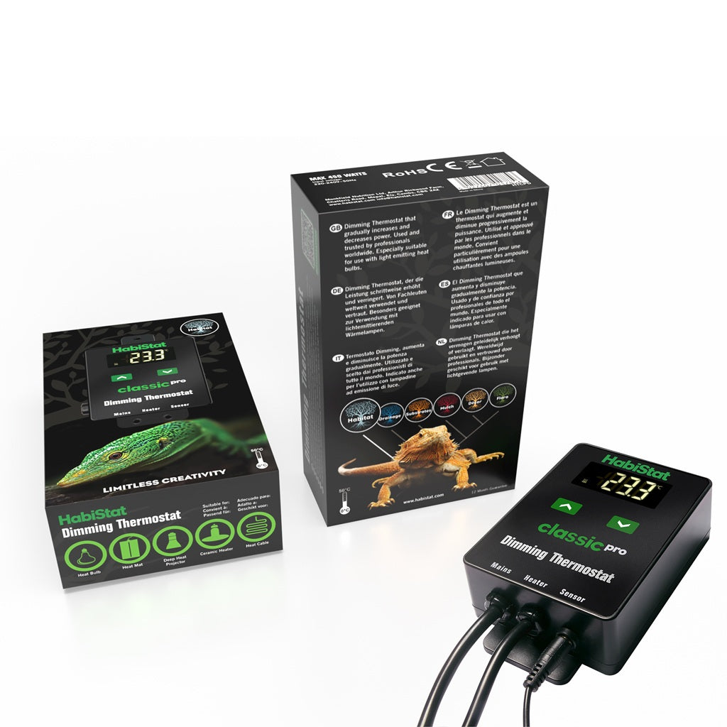 HabiStat Classic Pro Dimming Thermostat, Black, 450 Watt