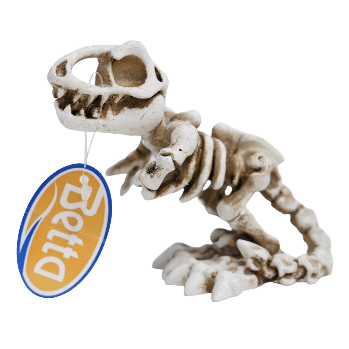 Betta T-Rex Skeleton dinosaur aquarium ornament front view