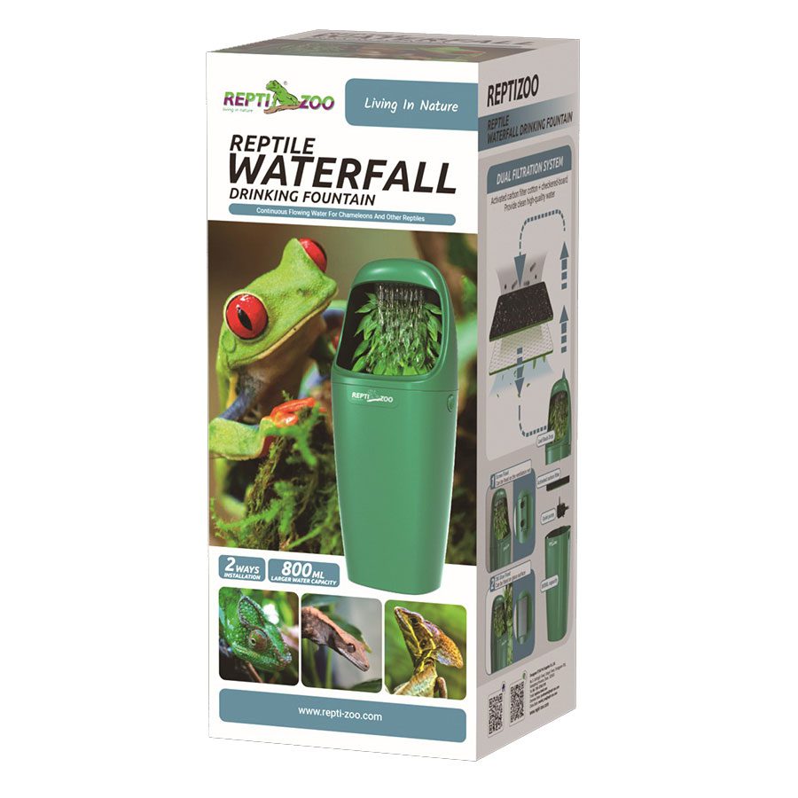 ReptiZoo Reptile Waterfall Drinking Fountain 800ml packaging