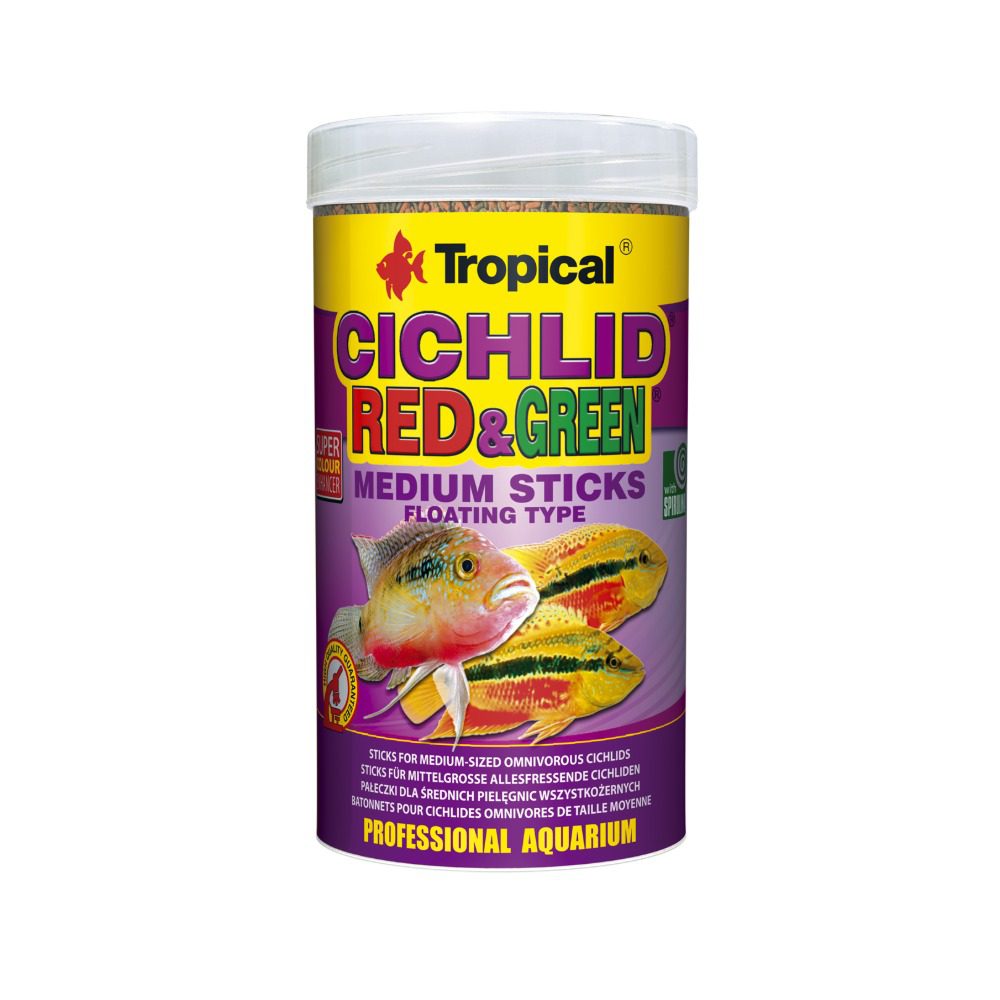 Tropical Cichlid Red and Green Medium Sticks packaging