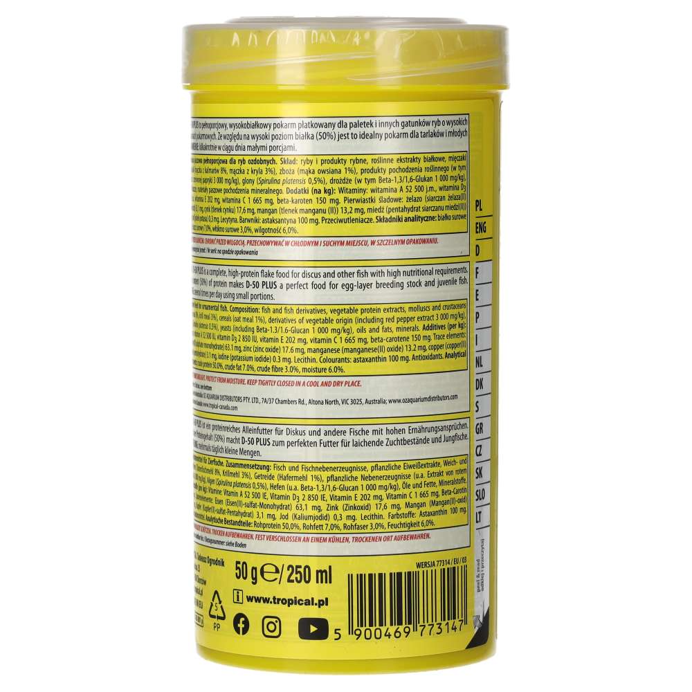 Tropical D-50 Plus product information