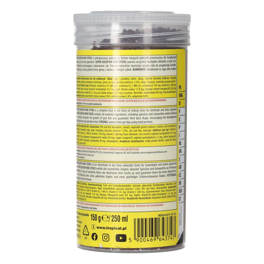 Tropical Super Goldfish Mini Sticks 150g product image 4