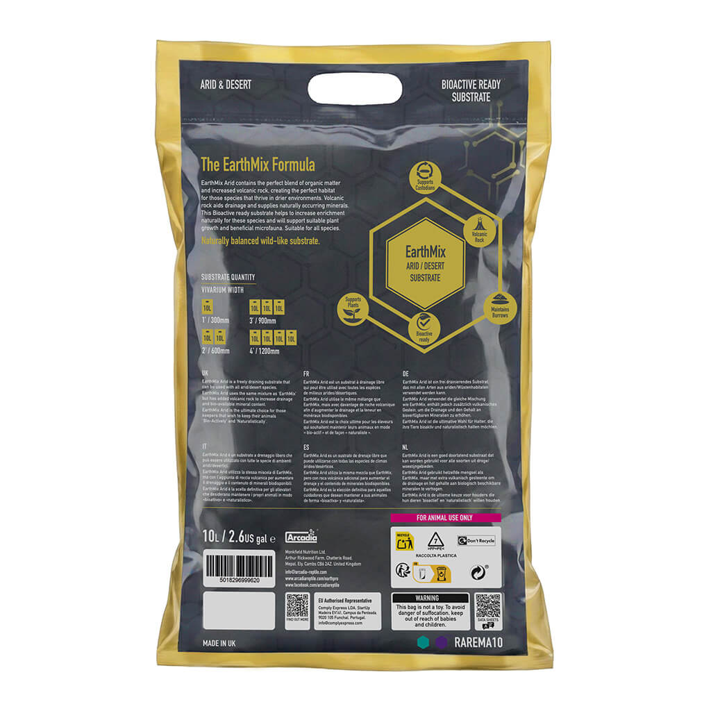 Arcadia EarthMix Bioactive Substrate (Tropical, Arid & Prairie) – Reptile Soil