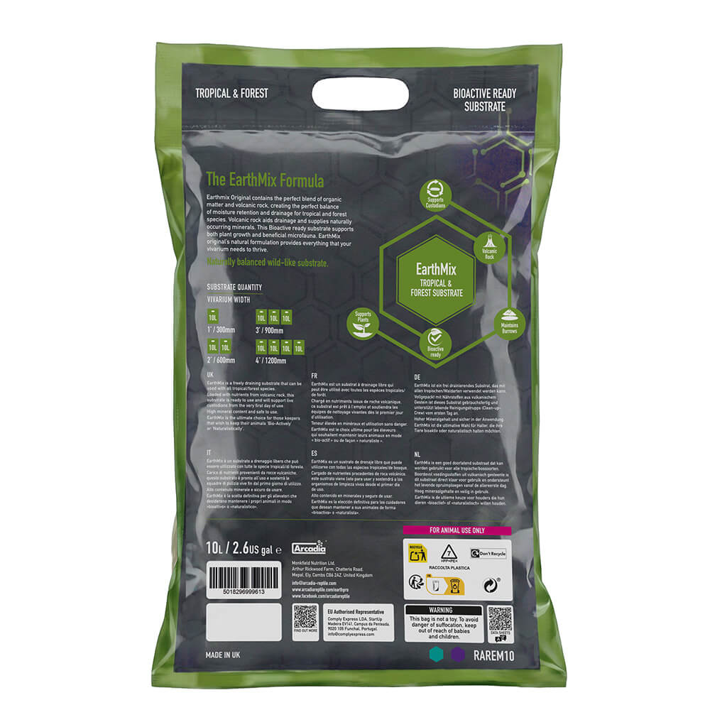 Arcadia EarthMix Bioactive Substrate (Tropical, Arid & Prairie) – Reptile Soil