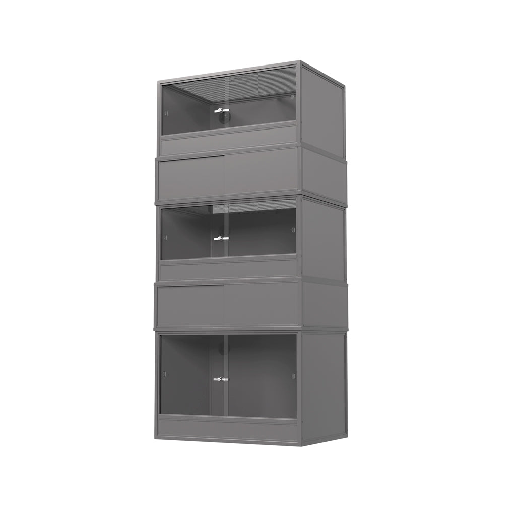 Grey HabiStat ProVC 90cm three-vivarium stack
