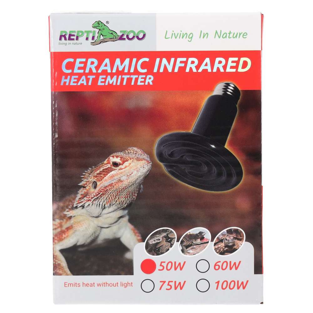 ReptiZoo Ceramic Heat Emitter Black 50W