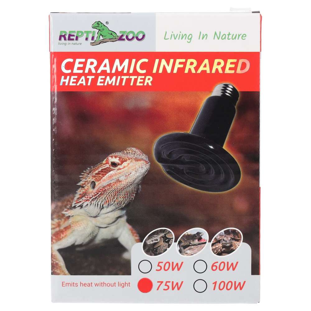 ReptiZoo Ceramic Heat Emitter Black 75W