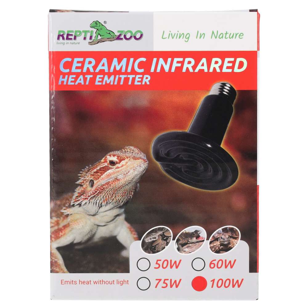 ReptiZoo Ceramic Heat Emitter Black 100W