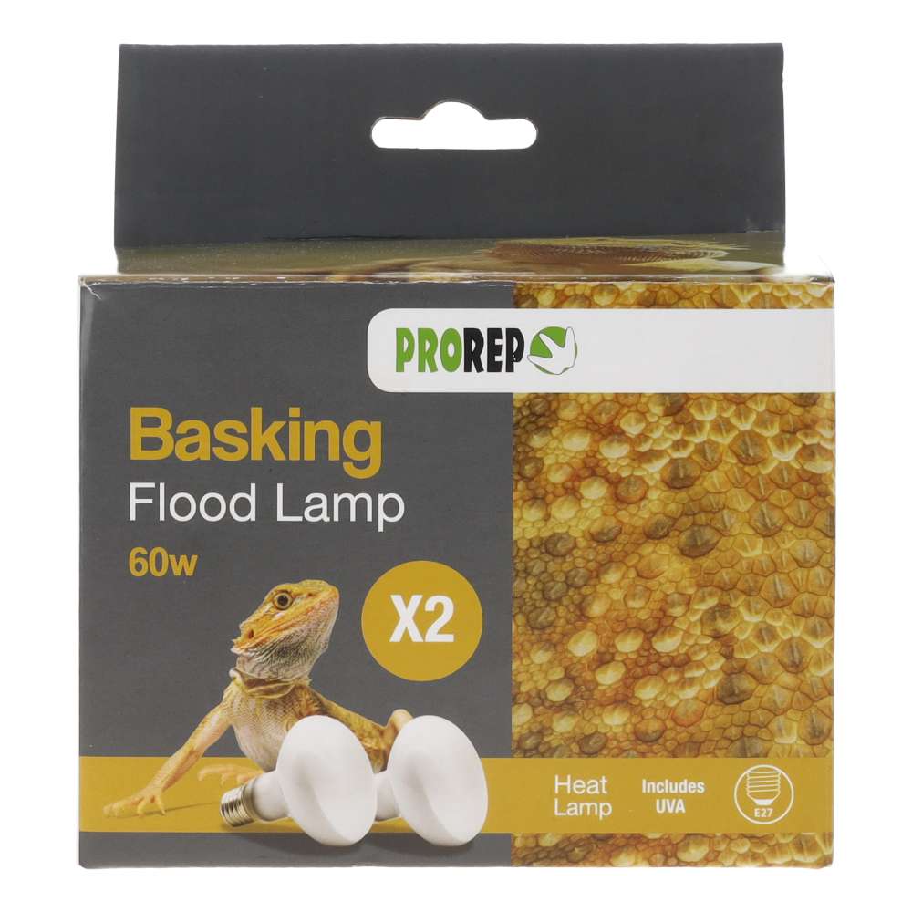 ProRep Basking Flood Lamp 60W ES – twin-pack packaging
