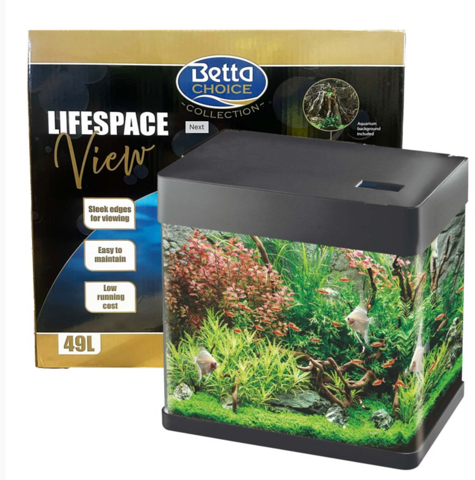 Betta Choice Lifespace View 49L Aquarium - Black