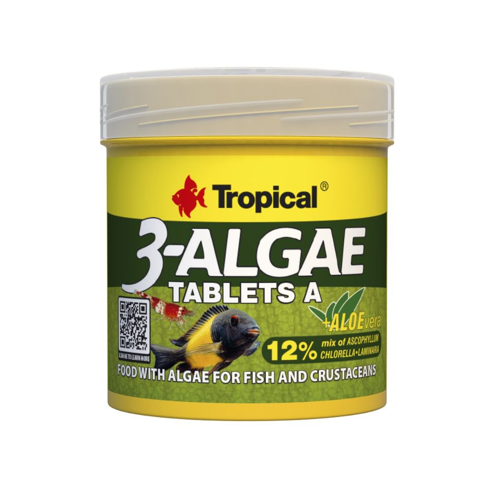 Tropical 3-Algae Tablets A fish food packaging