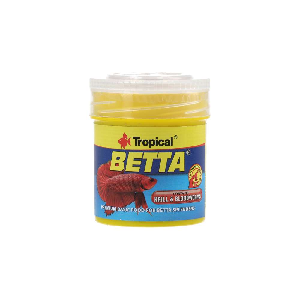 Tropical Betta fish food packaging