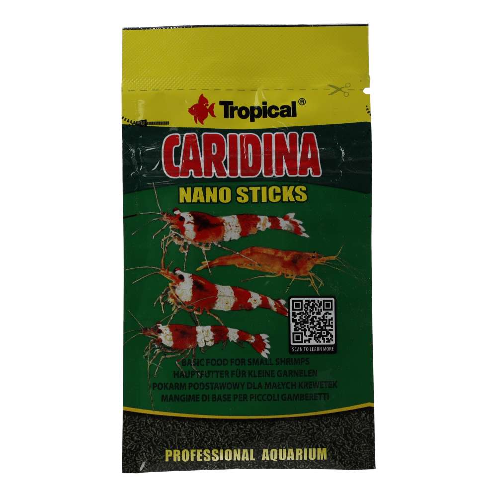 Tropical Caridina Nano Sticks shrimp food packaging