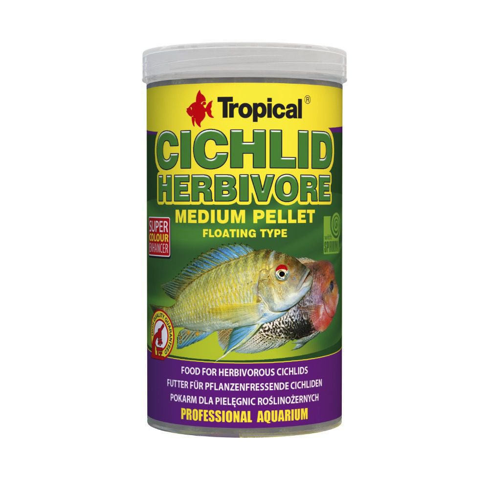 Tropical Cichlid Herbivore Medium Pellet packaging