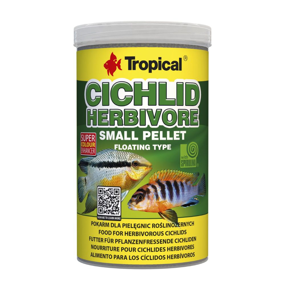 Tropical Cichlid Herbivore Small Pellet 360g packaging