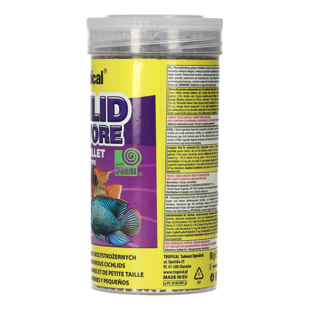 Tropical Cichlid Omnivore Small Pellet product information