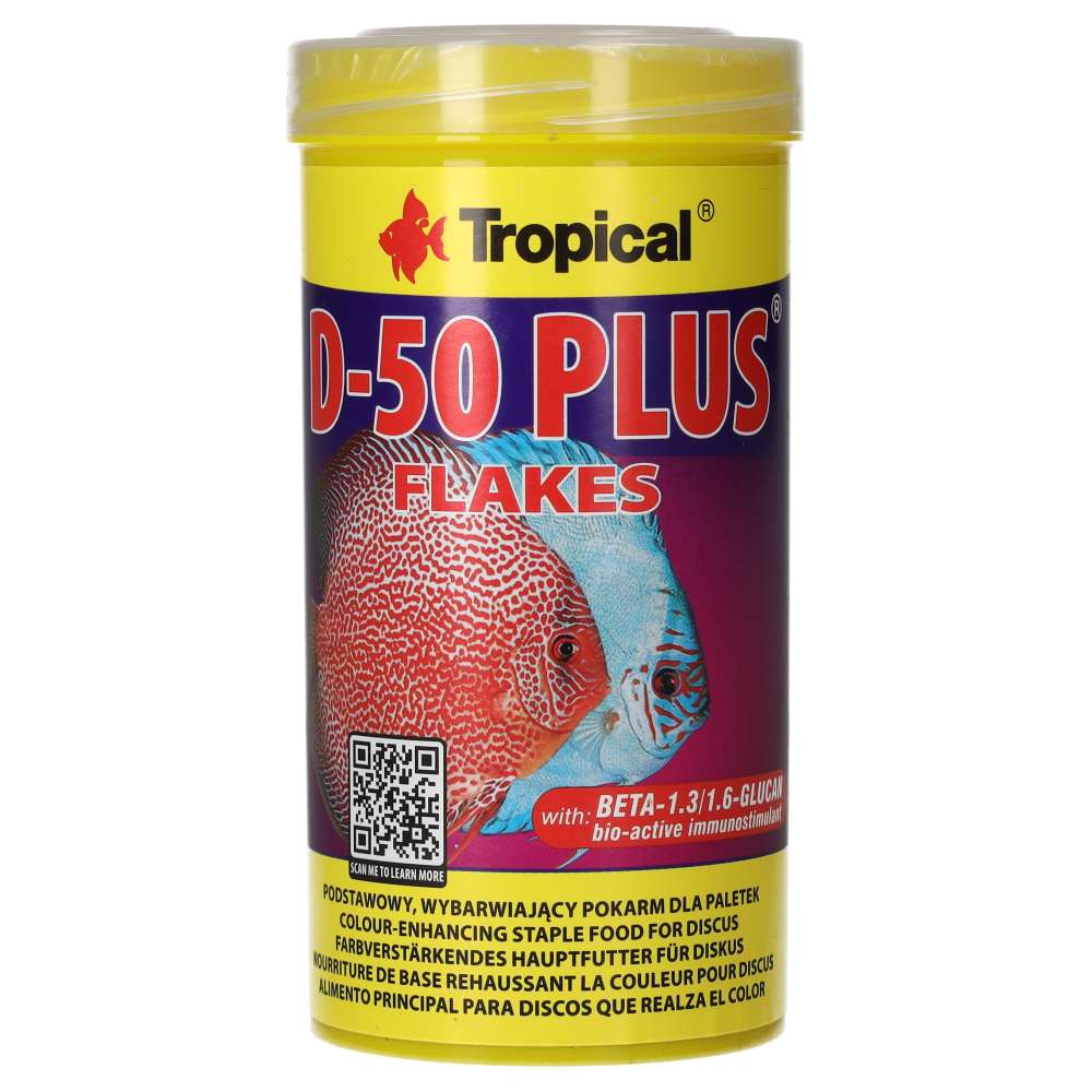 Tropical D-50 Plus discus fish food packaging