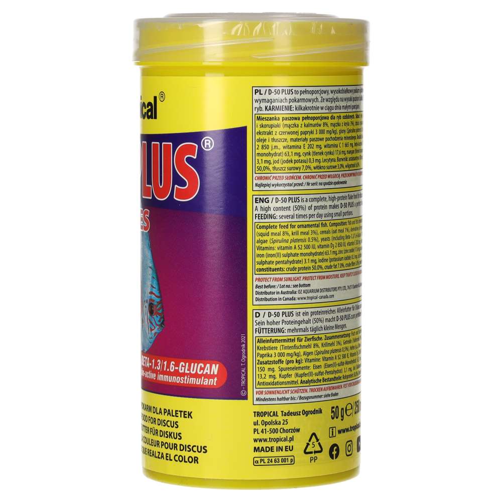 Tropical D-50 Plus product information