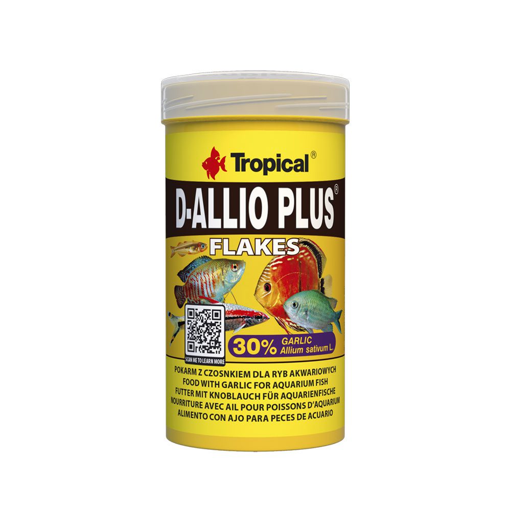 Tropical D-Allio Plus Flakes fish food packaging
