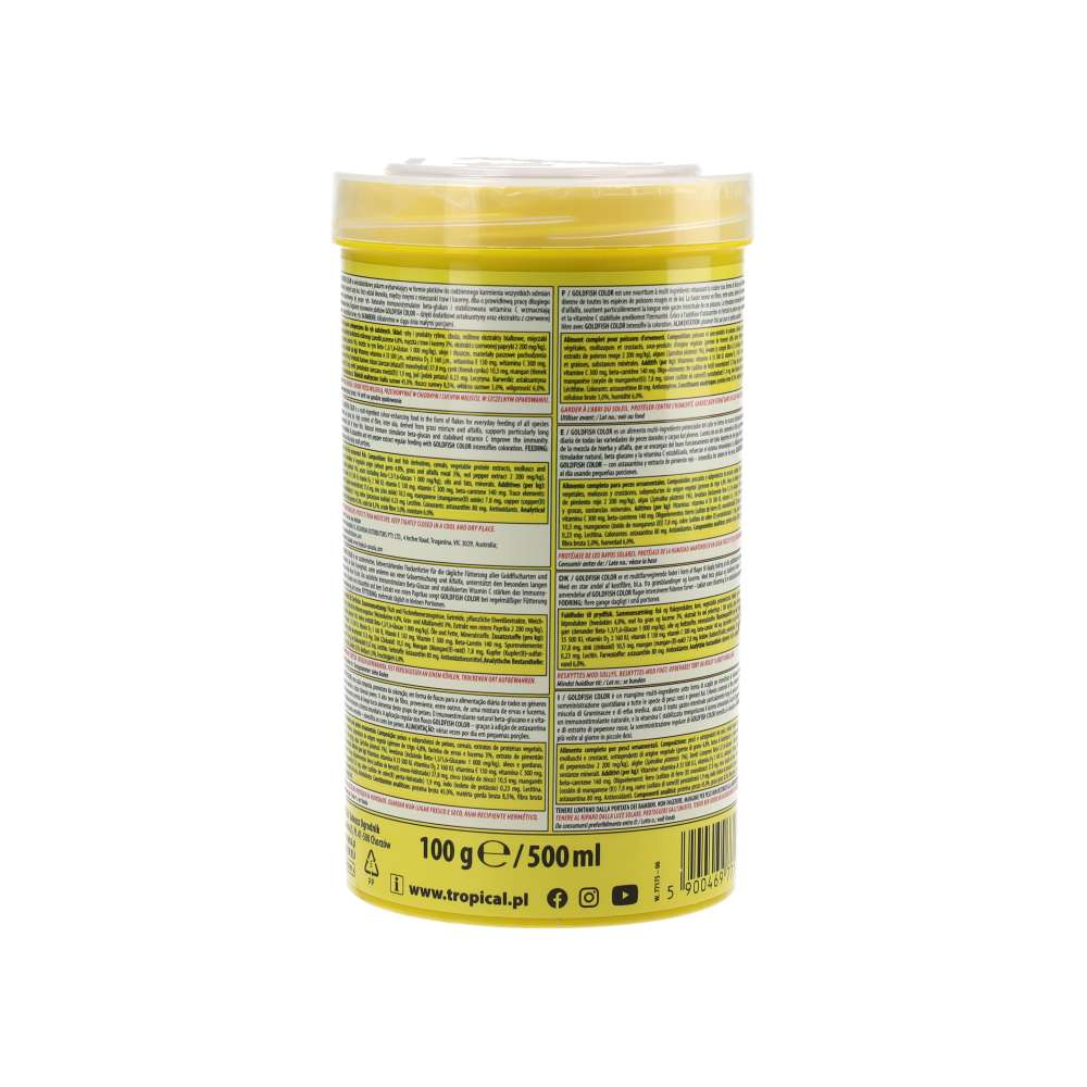 Tropical Goldfish Colour Pellet product information