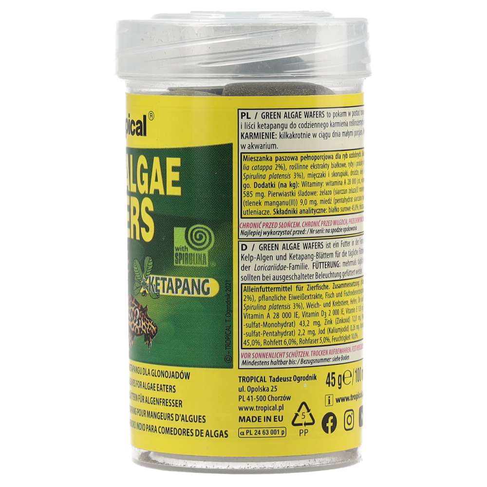 Tropical Green Algae Wafers product information