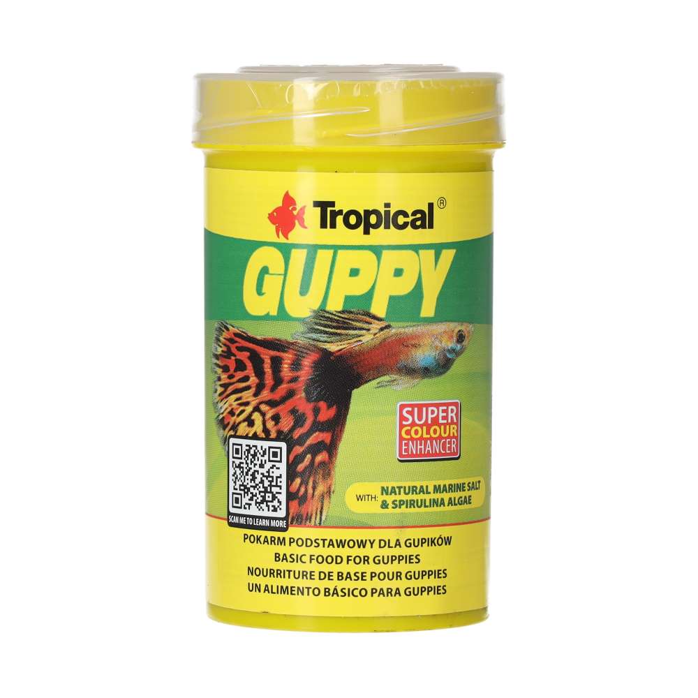 Tropical Guppy fish food packaging