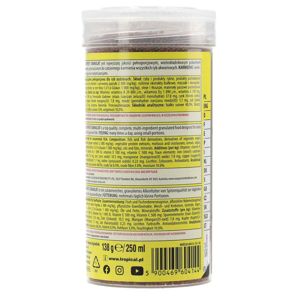 Tropical supervit granulat 138g product image 4