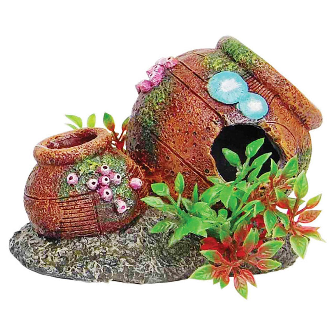 AquaSpectra Rustic Pots with Plants